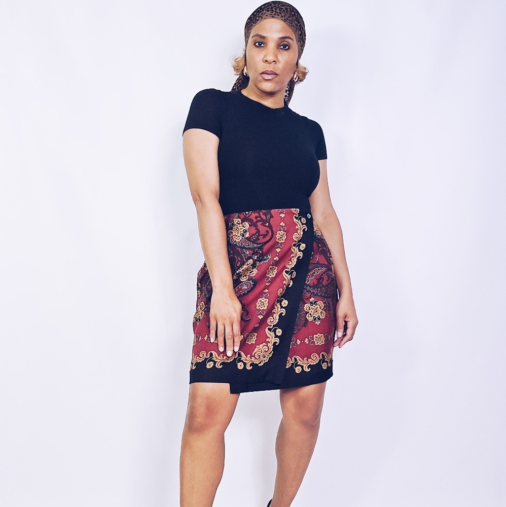 Vintage Silk Wrap Skirt